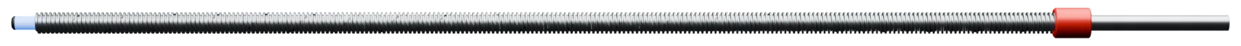 An instrument shaft, from the identification tip to the quick connector
